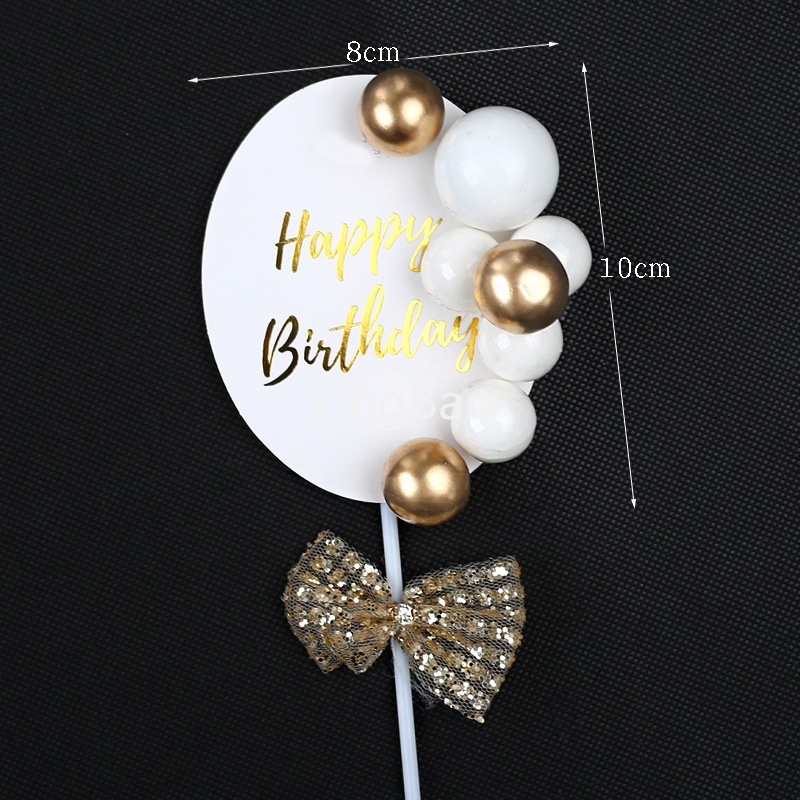 Phụ Kiện Cắm Trang Trí Bánh Kem Sinh Nhật Hình Chữ Love Màu Vàng Dễ Thương