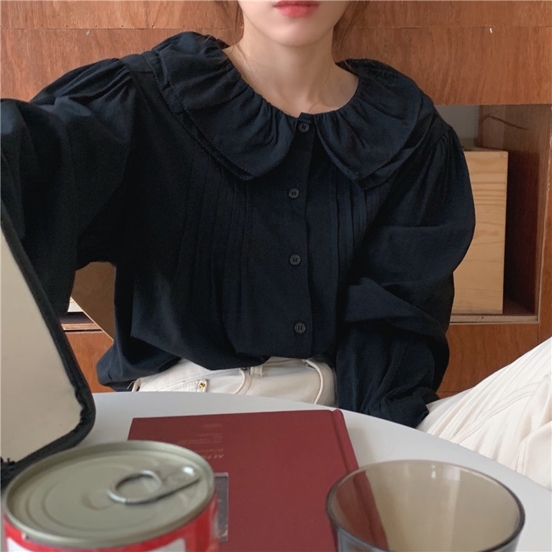 Áo Sơ Mi Nữ Tay Dài Cổ Bẻ Cài Khuy Ngọt Ngào 45913