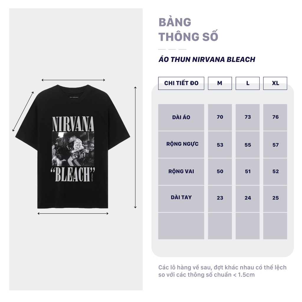 Áo thun local brand in hình Nirvana Bleach City Cycle cotton form rộng nam nữ oversize unisex