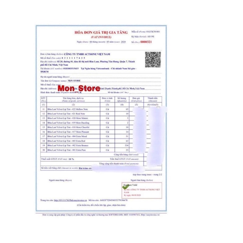 [CHÍNH HÃNG] [SẴN] Son kem lì Bbia Last Velvet Lip Tint Ver.5 màu 21 / 22 / 23 / 24 / 25 | Thế Giới Skin Care