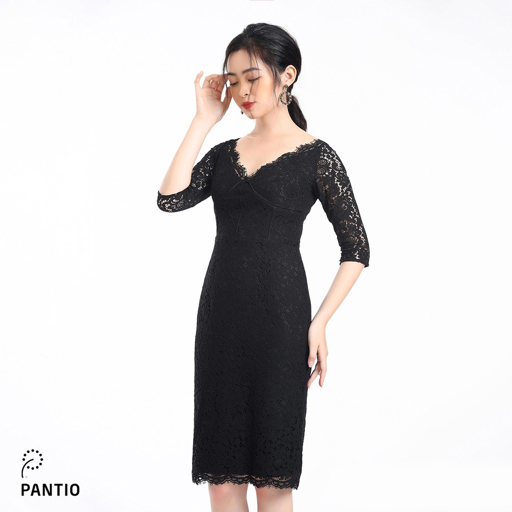 Đầm dạo phố chất liệu ren hoa dáng ôm tay lỡ FDP52480 - PANTIO | BigBuy360 - bigbuy360.vn
