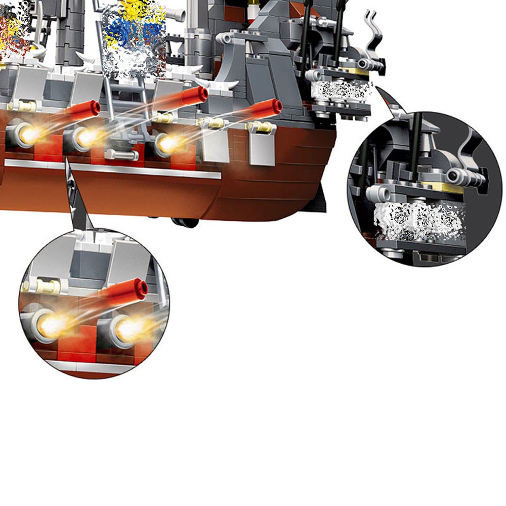 Đồ chơi Lắp ráp giáo dục Mô hình Wange 53041 Black Beard Pirate Ship Tàu cướp biển Râu đen