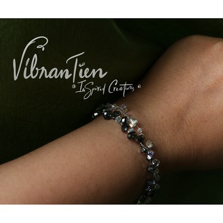 Vòng tay pha lê phối bạc 925