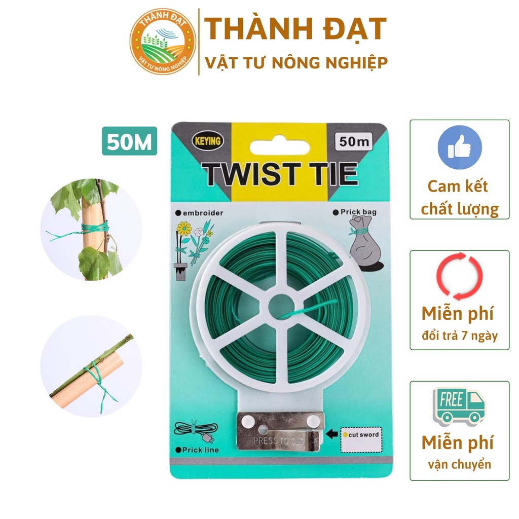 Dây buộc kẽm bọc nhựa PP Twist Tie, dây kẽm bọc nhựa đa năng dùng buộc, uốn cành - Tích hợp dao cắt tiện lợi