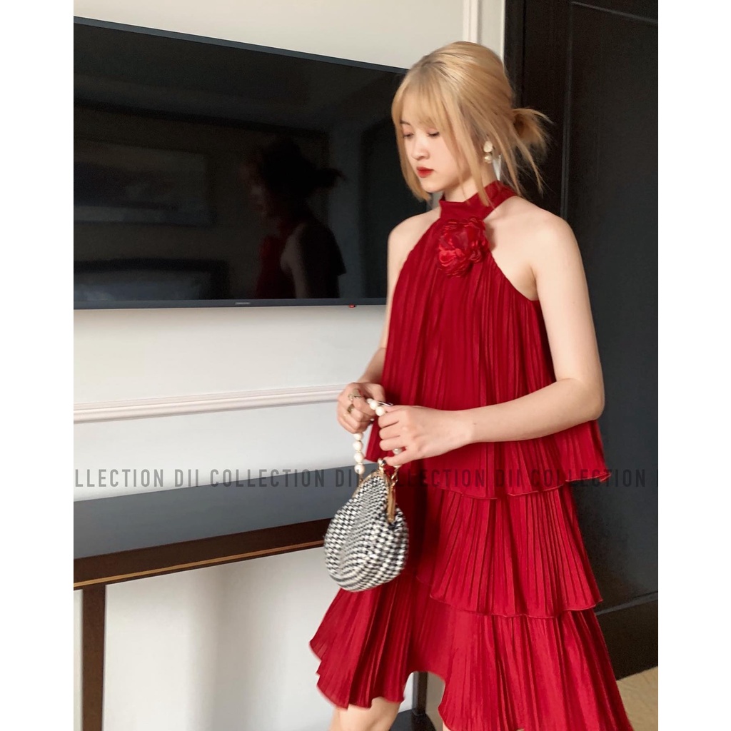 DII COLLECTION - Đầm yếm xếp li tầng thiết kế