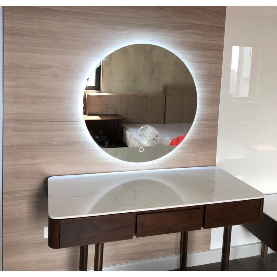gương đèn led d50cm thiết kế đẹp mặt gương sáng