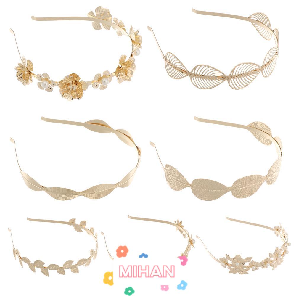 Băng Đô Cài Tóc Hình Chiếc Lá Đính Ngọc Trai Phong Cách Retro Pháp MIHAN1