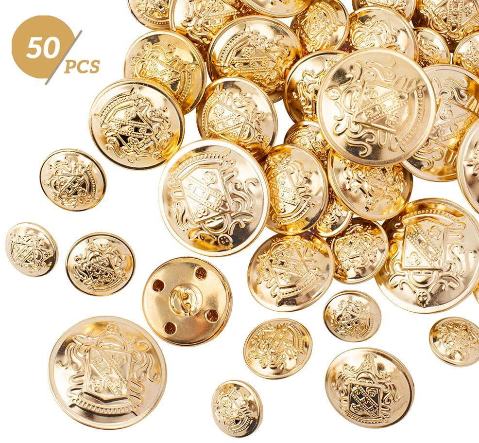 Nút kim loại BENECREAT CREST cho áo khoác blazer phong cách vintage 15mm 18mm 23mm 25mm 30mm