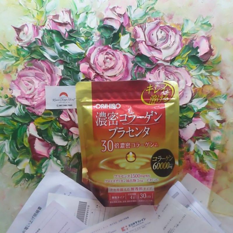 Bột Collagen Placenta Orihiro 60000 Nhật Bản 120Gr