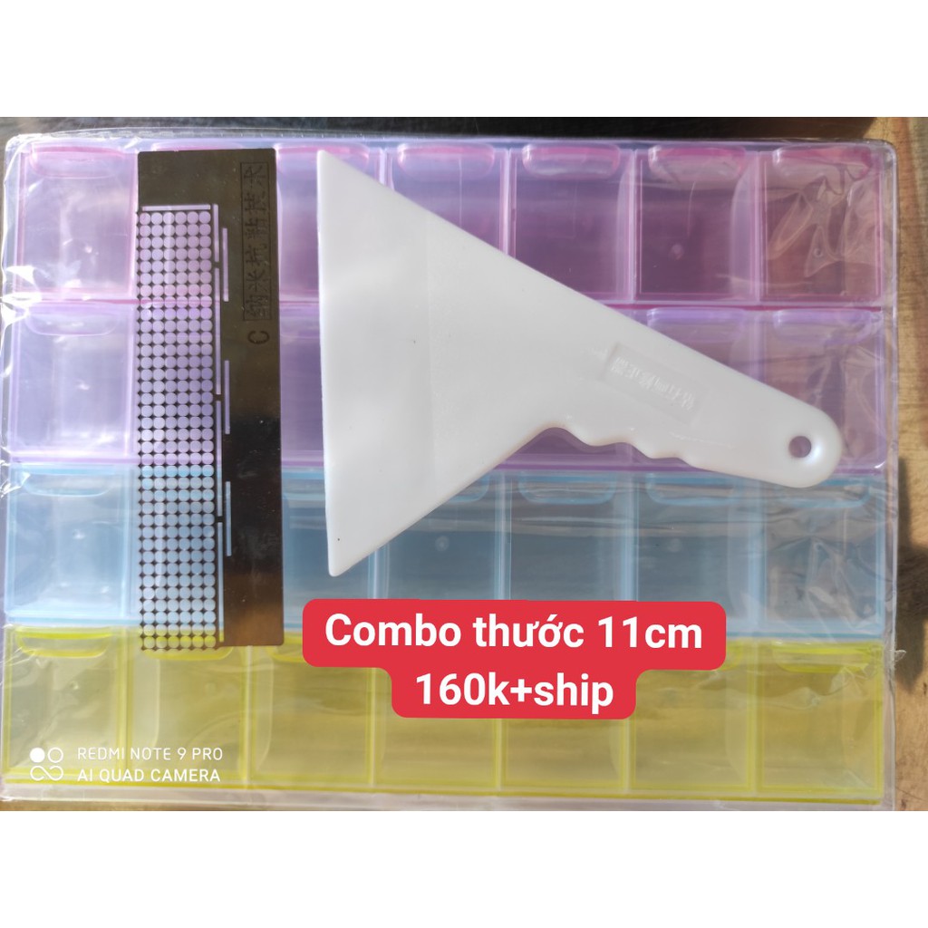 combo thước đính đá + khay đá + thươc sửa