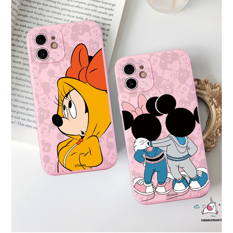 JM Mickey Mouse ilicone Case cho iphone 11 12 PRO MAX 6 6s 7 8 Plus XR Vỏ bảo vệ X XSMAX Vỏ mềm lỏng Bao phủ một nửa