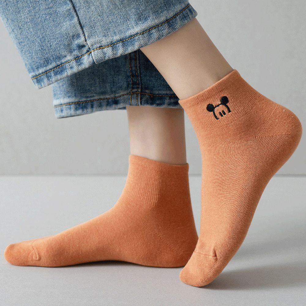 AROMA Vớ Thể Thao Cổ Thấp Biểu Tượng Hoạt Hình Kawaii Dễ Thương Phong Cách Đường Phố Cho Nữ