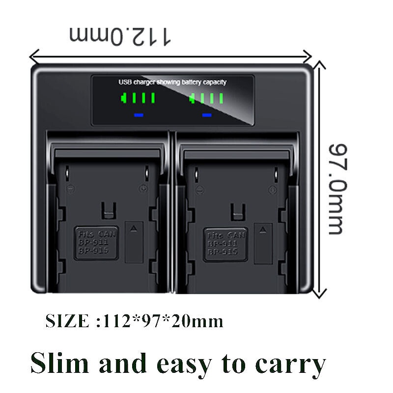 Bộ Sạc Pin Kép Cho Canon BP-911K 970G 975 C2 FV1 DM-MV1MV10 MV20 E1 E2 E30