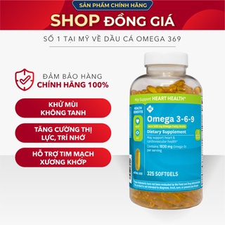 Dầu cá omega 369 tim mạch khỏe mạnh omega 3-6-9 supports heart health 325 viên của costco mỹ