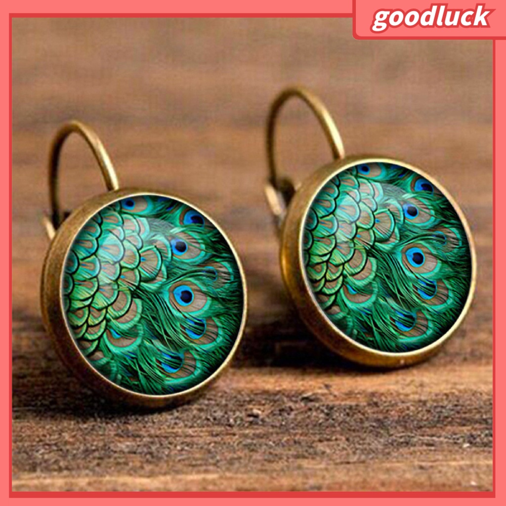 Đôi Bông Tai Hình Đuôi Công Đính Đá Thời Trang Cho Nữ