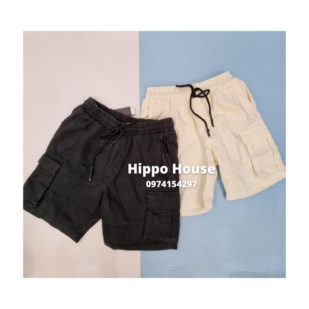 Quần Short Kaki Túi Hộp Bé Trai Hippo House Size Đại 30 đến 50kg