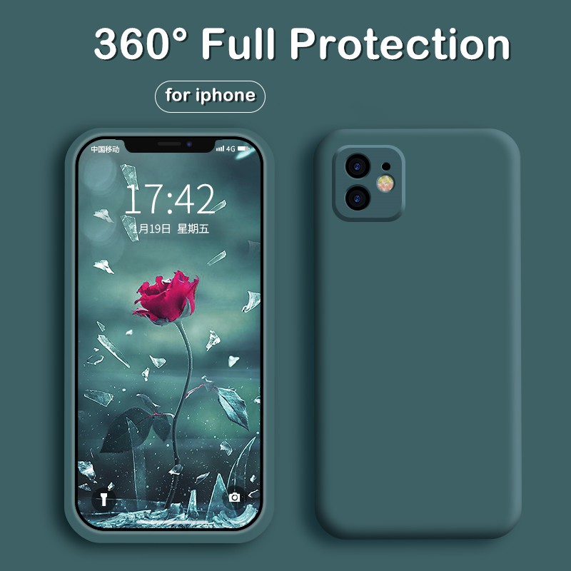 Ốp điện thoại silicon dạng lỏng chính hãng mềm bảo vệ camera cho iphone 6 6S 7 8 Plus X XR XS MAX 11 PRO MAX