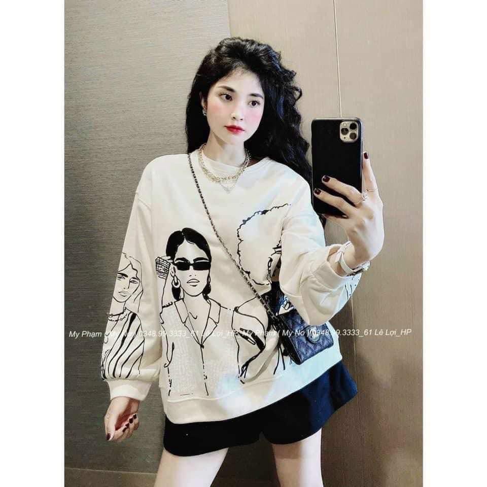 Áo Sweater Nỉ Bông In Thu Đông Ulzzang Unisex Form Rộng | BigBuy360 - bigbuy360.vn