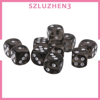 Set 10 Xúc Xắc 6 Mặt Bằng Acrylic Trong Suốt Tiện Dụng