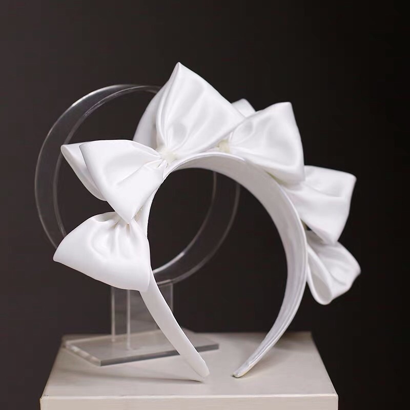 Băng Đô Cài Tóc Cô Dâu nơ lụa Mới