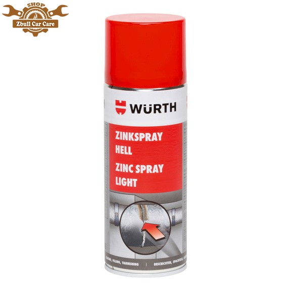 Chai Xịt Sơn Chịu Nhiệt Bảo Vệ Ống Pô Ô Tô Wurth Zinc Spray 400ml