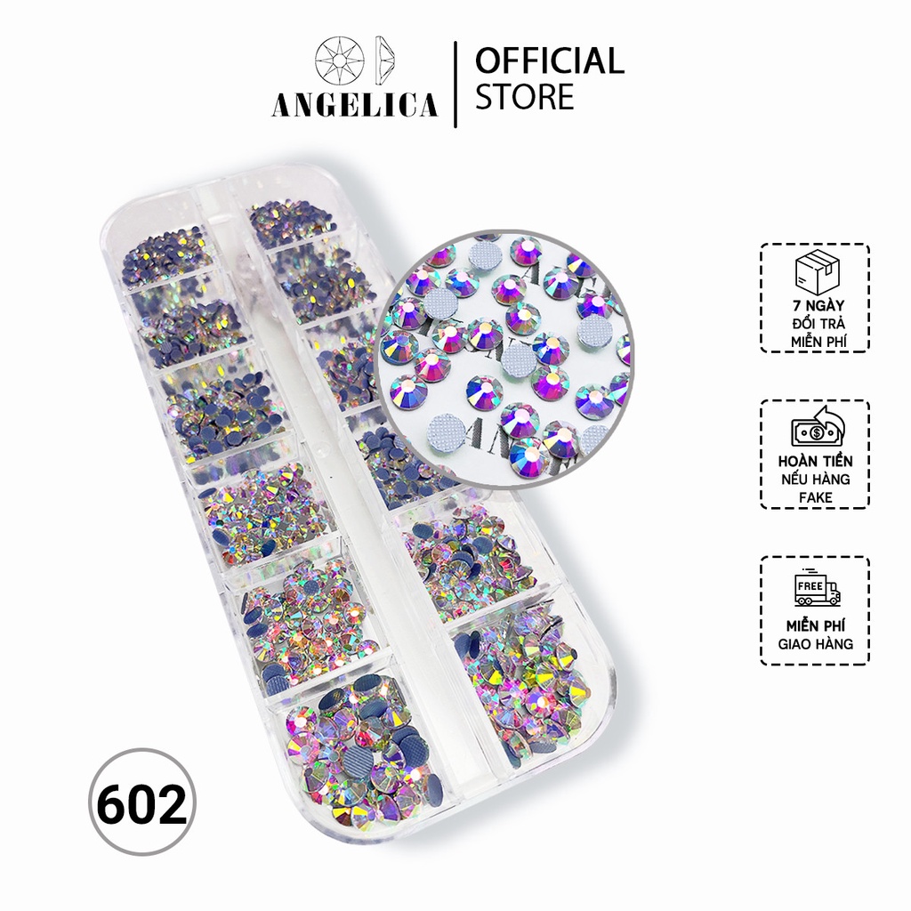 Đá Chân Lưới Nail 12 Khía Crystal Ab Đính Móng ANGELICA 602