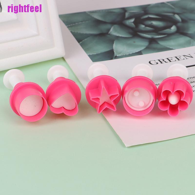 Bộ 5 Khuôn Cắt Nút Hình Ngôi Sao / Trái Tim / Hoa Mận