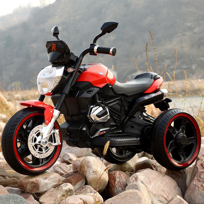 Xe máy điện moto 3 bánh Motorcycle 1280 đồ chơi đạp ga (Đỏ-Trắng-Xanh-Vàng)