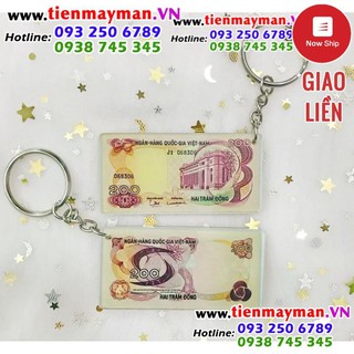 [giá sĩ] MÓC KHÓA TIỀN XƯA - Tờ tiền 200 đồng hoa văn