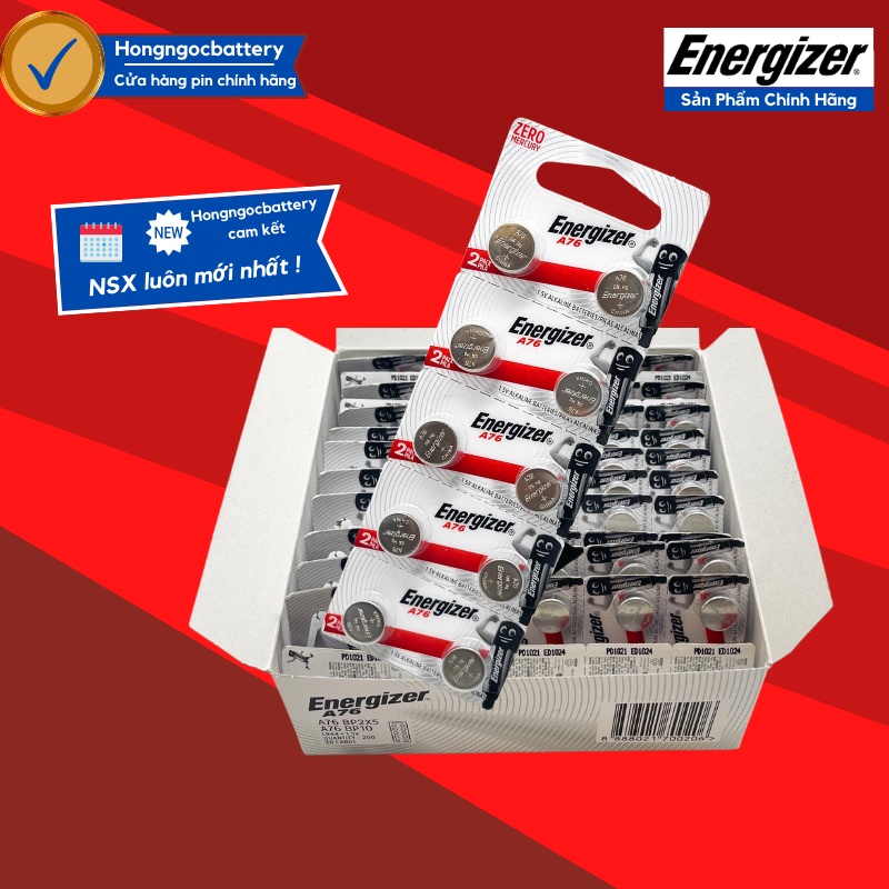 Vỉ 10 Viên Pin LR44  1,5V Energizer - Hàng Chính Hãng