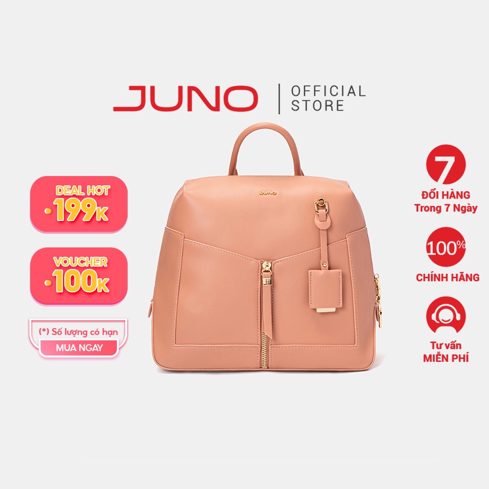 Balo Nữ Thời Trang JUNO Phối Khoá Kéo Thân Trước BL129