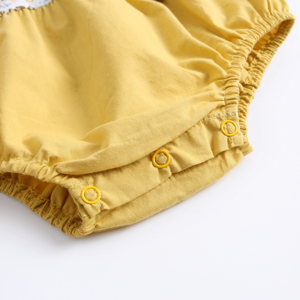 Sanlutoz Áo Liền Quần Tay Ngắn Bằng Vải Cotton In Hoa Dành Cho Bé Gái