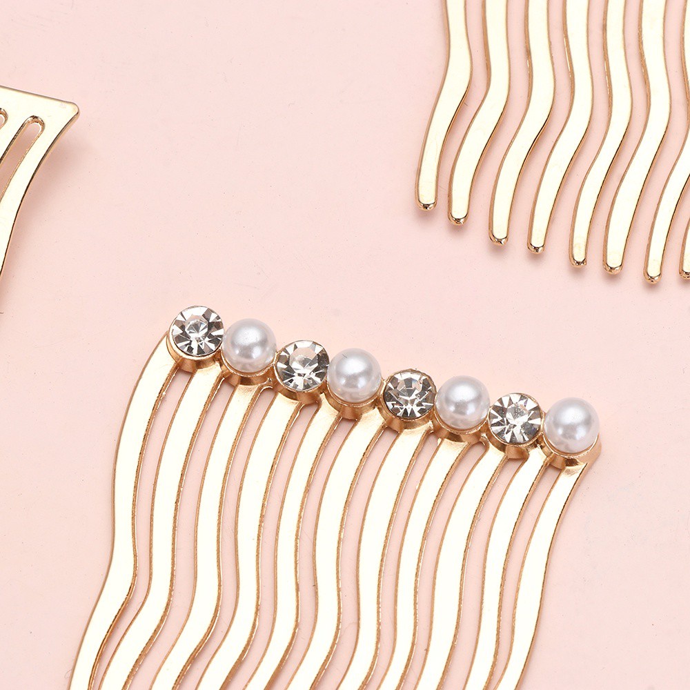 (Hàng Mới Về) Lược Cài Tóc Bằng Hợp Kim Đính Ngọc Trai Thời Trang Dành Cho Nữ Mihan1