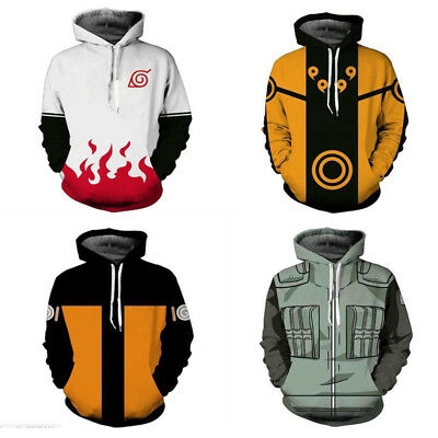 Áo hoodie không dây kéo in hình chủ đề anime Naruto S-5XL