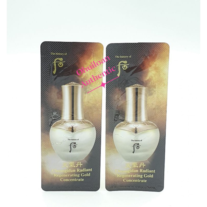 Combo sĩ 100 gói Tinh chất vàng Whoo Cheogidan Radiant Regenerating Gold Concentrate