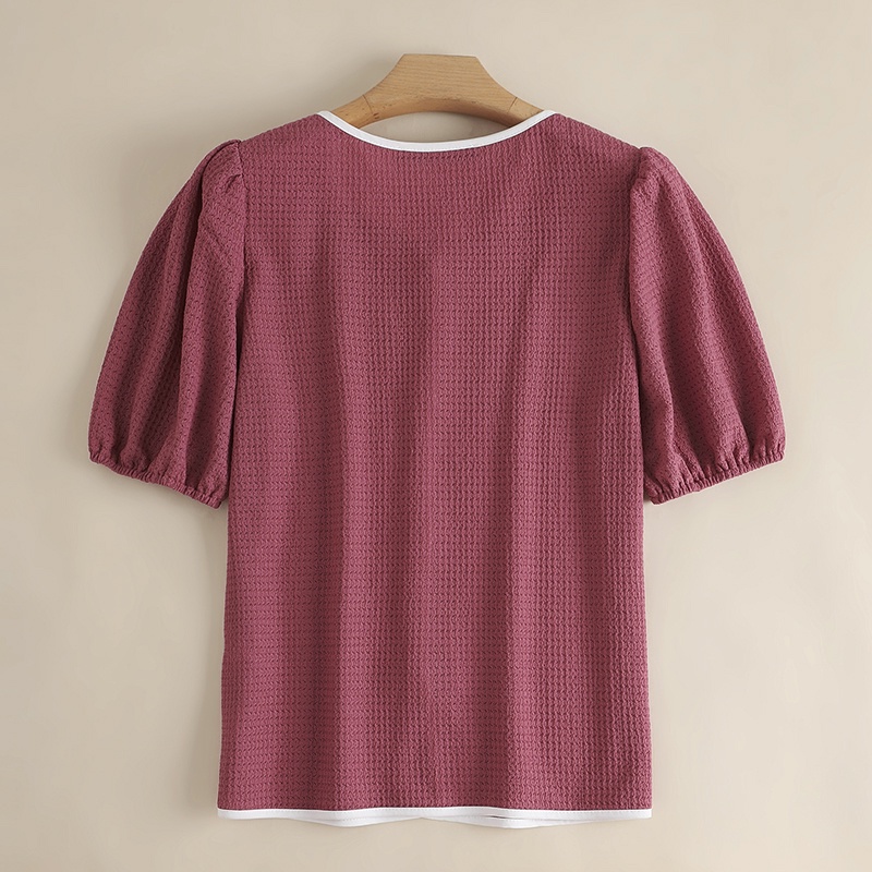 Áo kiểu ZANZEA ngắn tay cổ vuông phối nút thời trang Hàn Quốc cho nữ