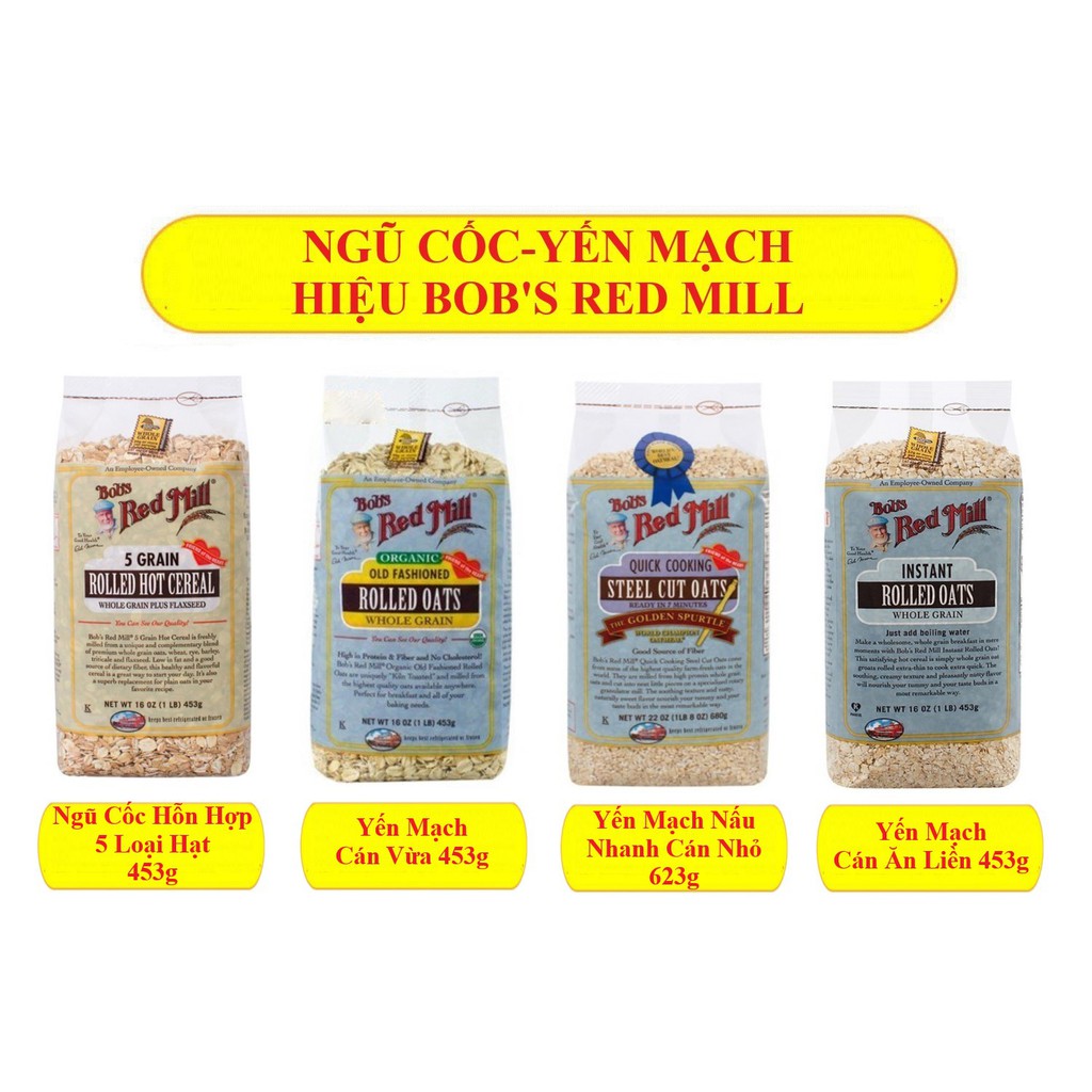 Yến Mạch Ngũ Cốc Hiệu Bob's Red Mill Oats Whole Grain (100% USA)