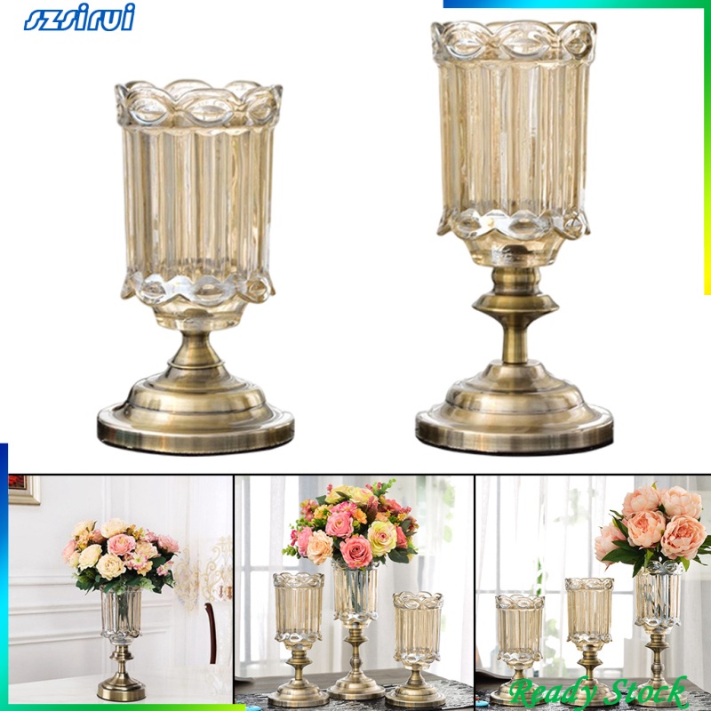 Bình hoa thủy tinh có giá đỡ dùng trang trí nhà cửa