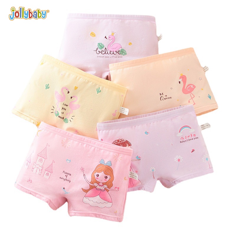 Combo 5 quần lót JOLLYBABY thời trang Giáng sinh làm quà sinh nhật quà năm mới cho bé gái 2-12 tuổi