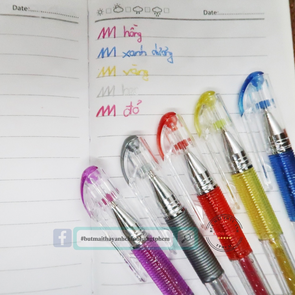 Bút gel nhũ 1.0 mm có kim tuyến viết thiệp