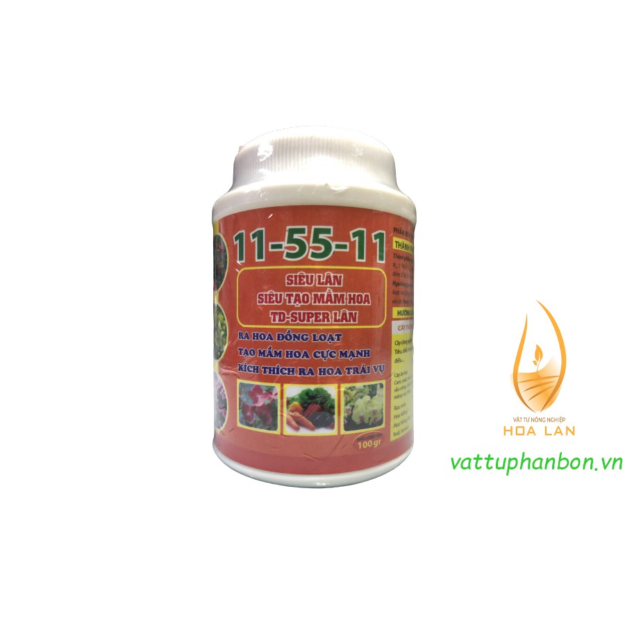 Phân Bón TD-Super Lân 11-55-11 - Đẩy mạnh quá trình phân hoá mầm hoa  - #566A# 100g