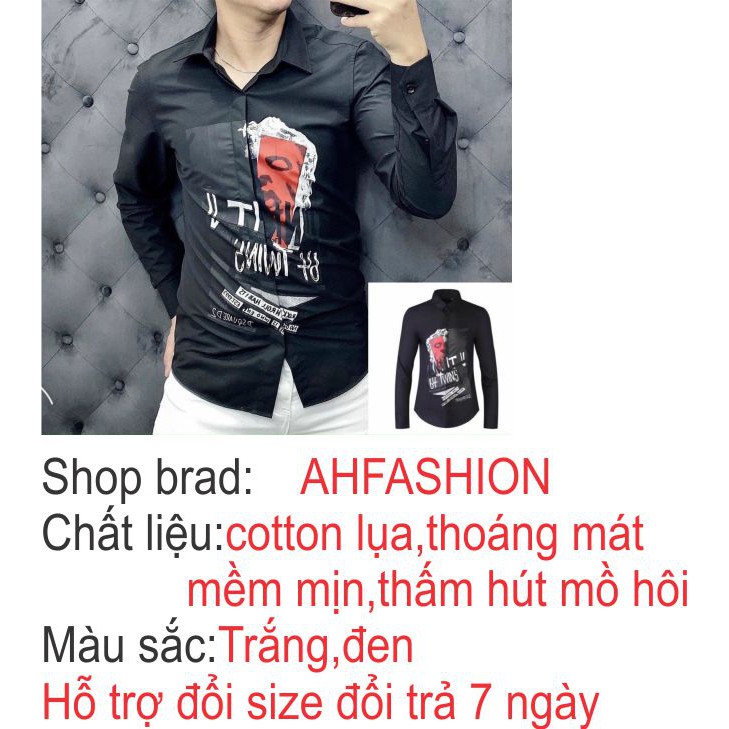 Áo sơ mi nam lụa AHFASHION tay dài phối họa tiết mẫu mới nhất cao cấp | BigBuy360 - bigbuy360.vn