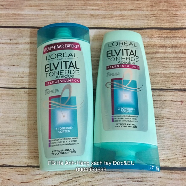🇩🇪Dầu gội và xả Loreal Paris cho tóc nhờn chân khô ngọn