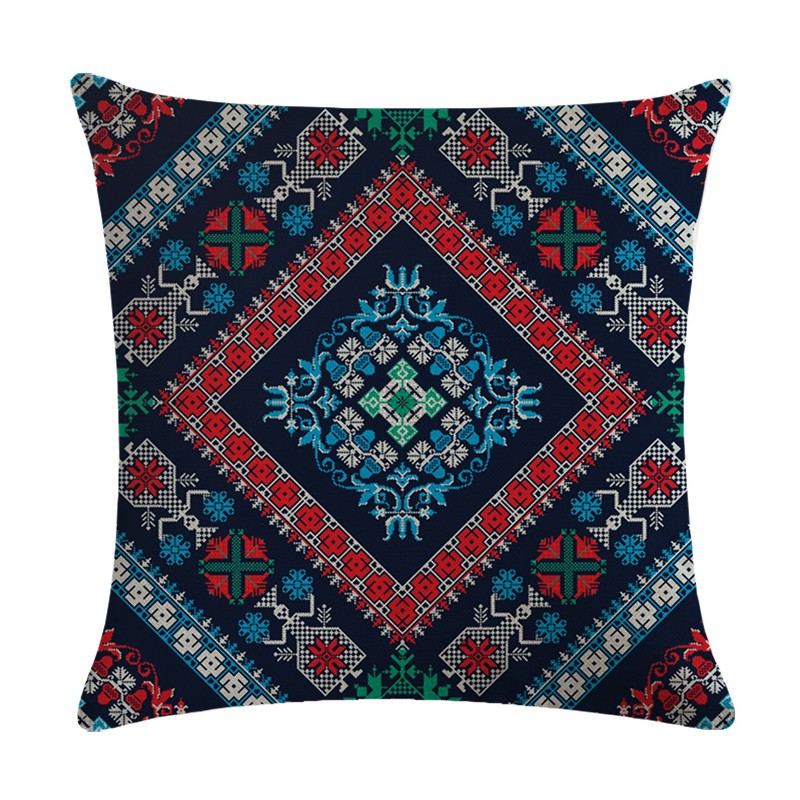 Vỏ Gối Vuông 45*45cm Họa Tiết Thổ Cẩm Trang Trí Nội Thất