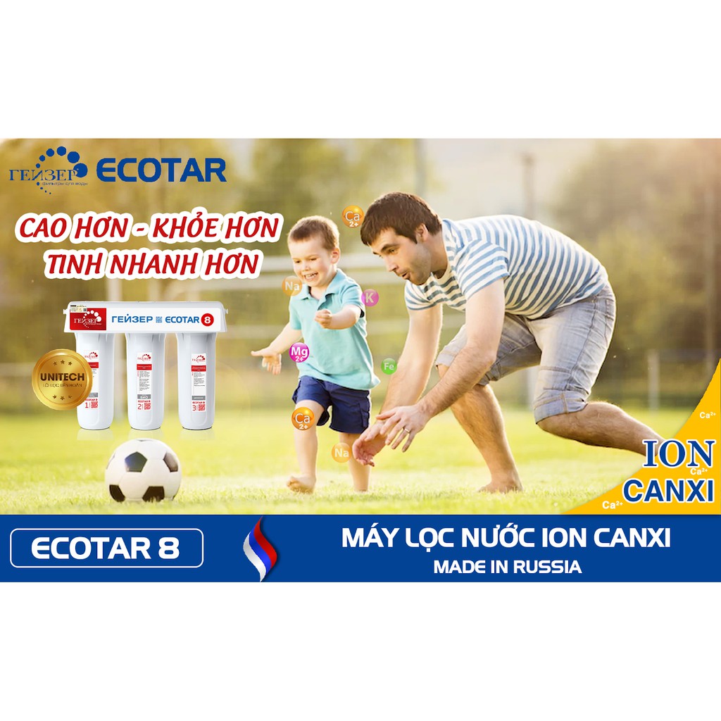 Máy Lọc Nước Geyser ECOTAR 8 Không Dùng Điện, Không Nước Thải - Made in Russia