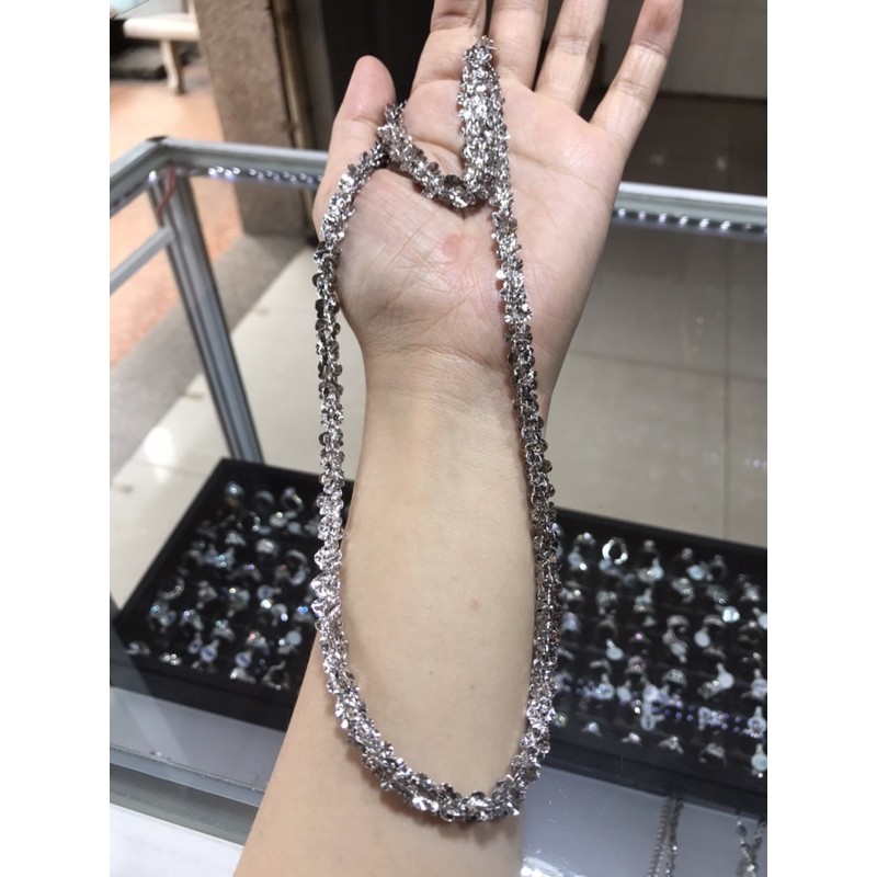 DÂY CHUYỀN BẠC Ý 925 XI BẠCH KIM ✨DÂY XOẮN HOA MAI✨SIÊU PHẨM HOT HIT