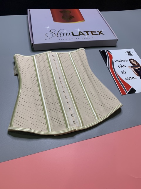 COMBO Đai Nịt Bụng SLIM LATEX THÔNG HƠI ( kèm thanh nới tăng size + miếng lót chống hằn ngứa + thước dây)