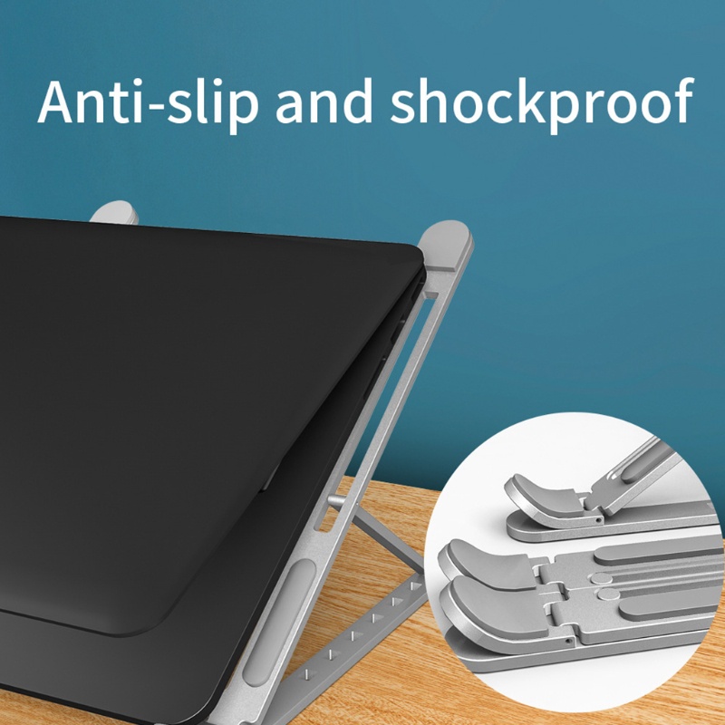 Giá Đỡ Laptop Notebook / Máy Tính Để Bàn Bằng Nhôm Chống Trượt Có Thể Điều Chỉnh # 11