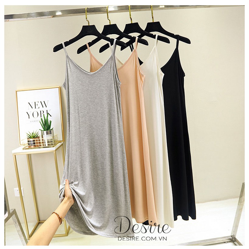 [Hàng chuẩn] Váy hai dây cổ chữ V - mặc lót chất thun cotton mềm mịn dáng ôm VNN-00109 | BigBuy360 - bigbuy360.vn