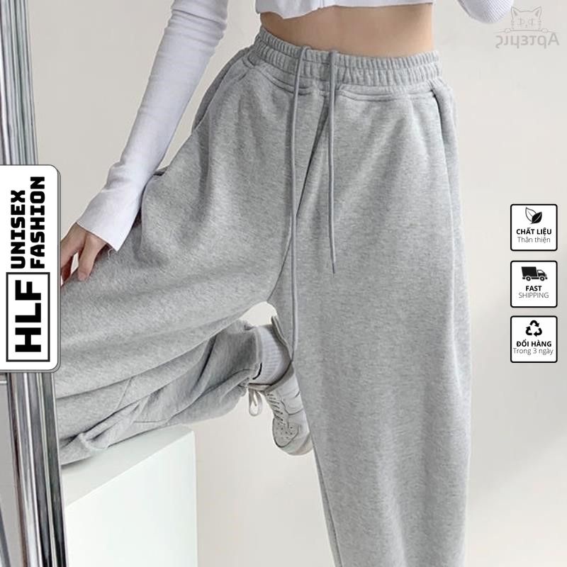Quần ống rộng jogger nữ có túi sau rút lai, quần nữ ống suông HLFashion